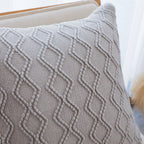 SOGA 2X 45cm Light Gray Diamond Knit Pillowcases – Soft Decorative Cushion Covers for Sofa, Bed & Home Décor