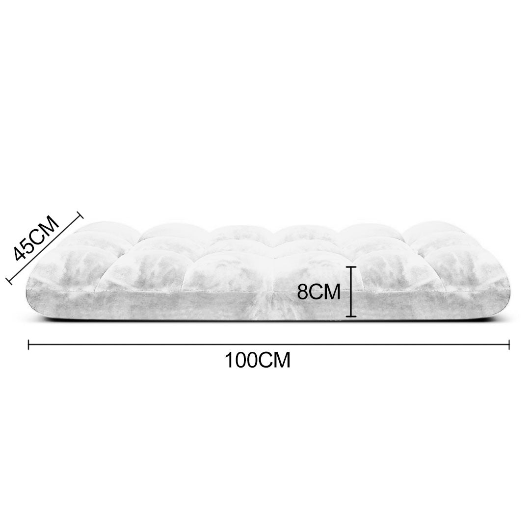 SOGA Floor Recliner Folding Lounge Sofa Futon Couch Folding Chair Cushion White x4