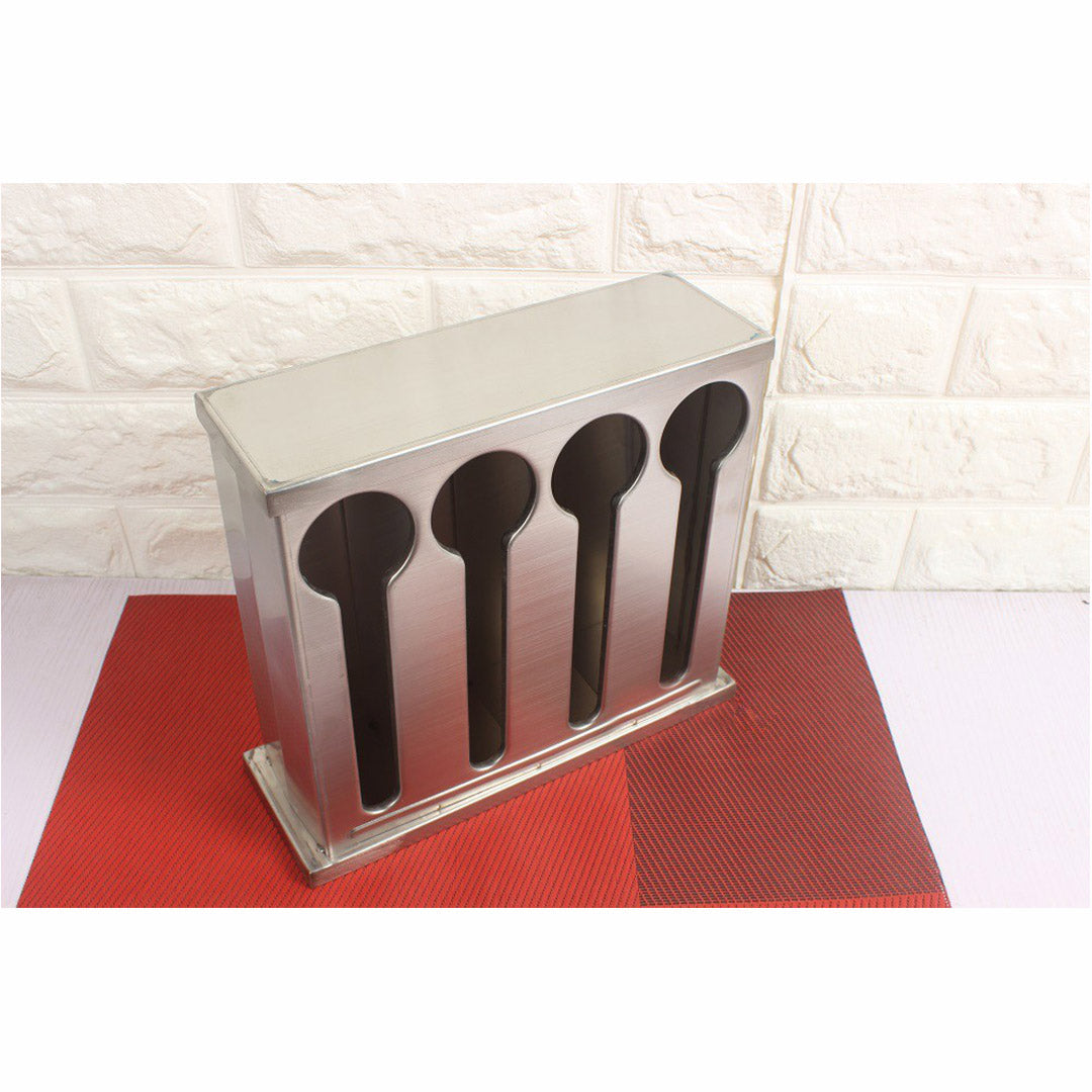 SOGA 2X Stainless Steel Buffet Restaurant Spoon Utensil Holder Storage Rack 4 Holes