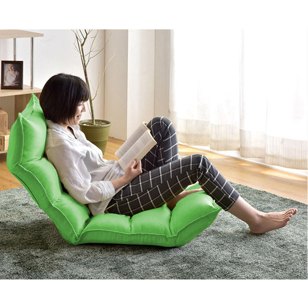 SOGA 2X Foldable Tatami Floor Sofa Bed Meditation Lounge Chair Recliner Lazy Couch Green