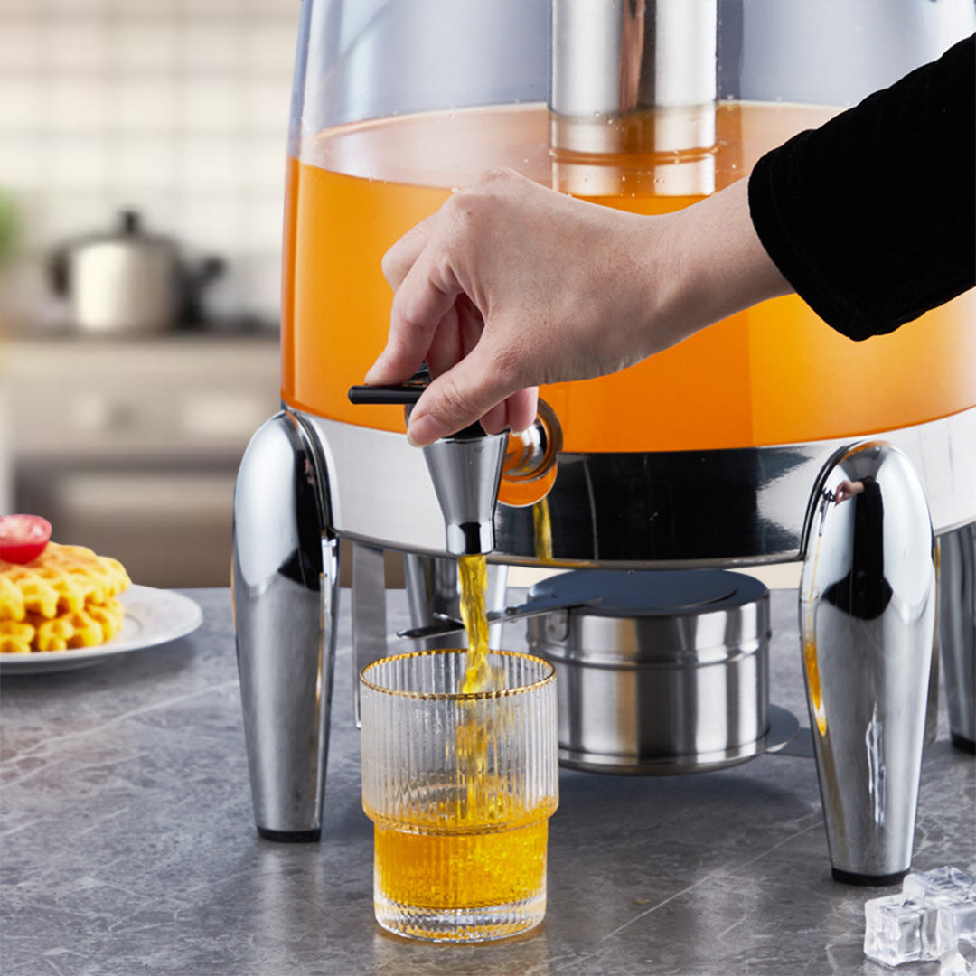SOGA Stainless Steel 3.2 Gal Beverage Dispenser Hot and Cold Juice Water Tea Chafer Urn Buffet Drink Container Jug