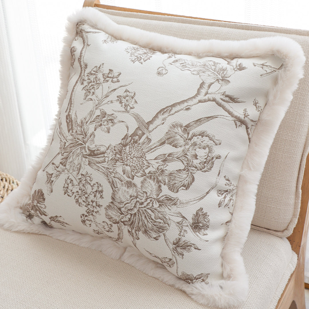 SOGA 45cm Sage Green Botanical Embroidered Pillowcase