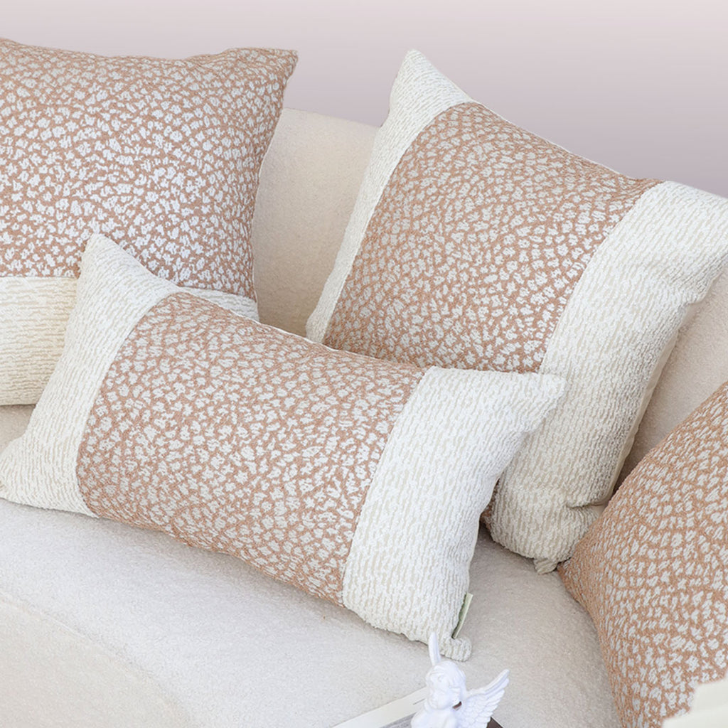 SOGA 2X 30x50cm Kalen Rose Gold Flecked Lumbar Pillowcase