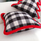 SOGA 45cm CozyFest Square Buffalo Plaid Fleece Pillowcase