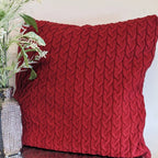 SOGA 45cm Cable Knit Pillowcase (Deep Red)