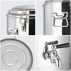 SOGA 2X 7.9 Gal Stainless Steel Insulated Stock Pot Dispenser Hot & Cold Beverage Container With Tap