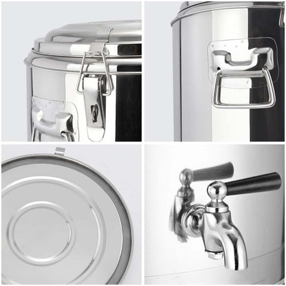 SOGA 2X 30L Stainless Steel Insulated Stock Pot Dispenser Hot & Cold Beverage Container With Tap