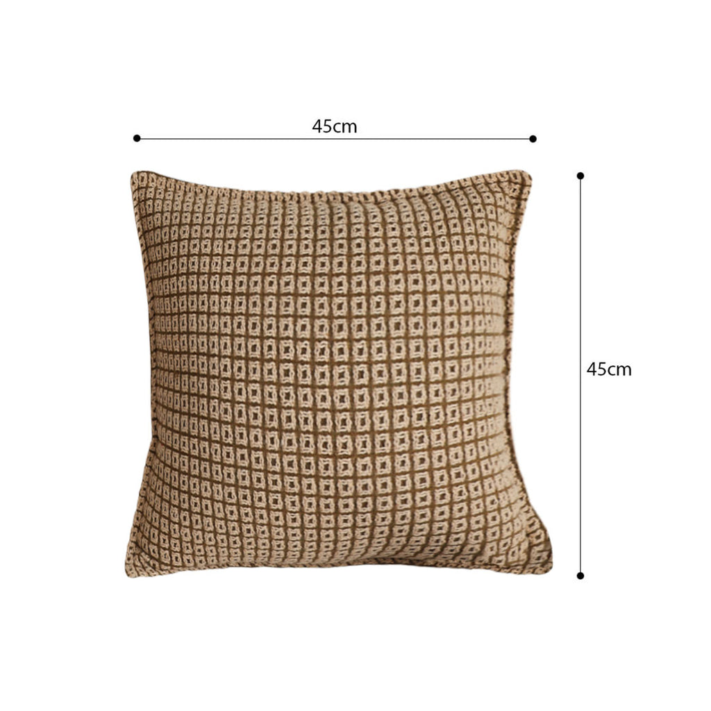 SOGA 45cm Cozy Brown Geometric Knit Polyester Pillow Cover