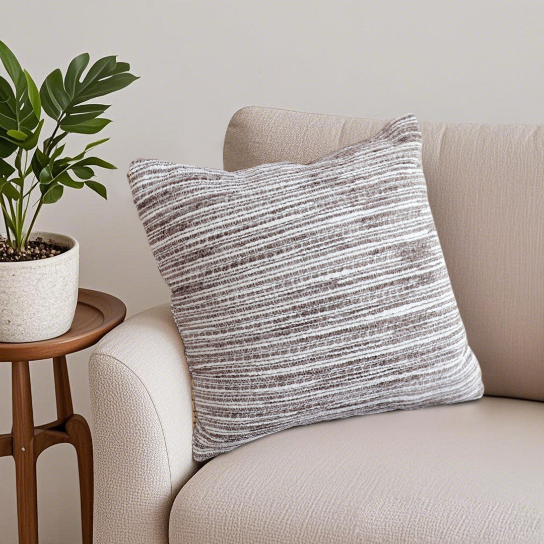 SOGA 45cm Neutral Striped Woven Pillowcase