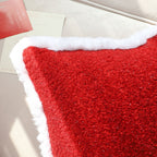 SOGA 45cm Plush Crimson Red Square Pillow Cover