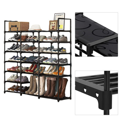 SOGA 19-Shelf Tier Shoe Storage Shelf Space-Saving Caddy Rack Organiser with Handle