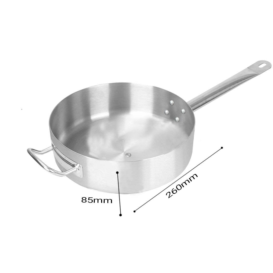 SOGA 2X 26cm Stainless Steel Saucepan With Lid Induction Cookware With Triple Ply Base