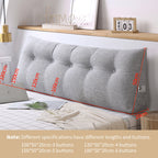 SOGA 4X 180cm Silver Triangular Wedge Bed Pillow Headboard Backrest Bedside Tatami Cushion Home Decor