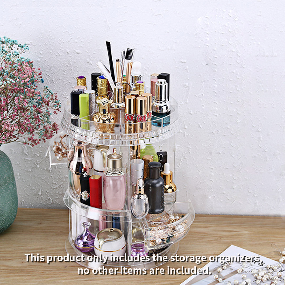 SOGA 2X 360 Degree Rotating Makeup Organiser Cosmetics Holder Display Stand Skincare Home Decor