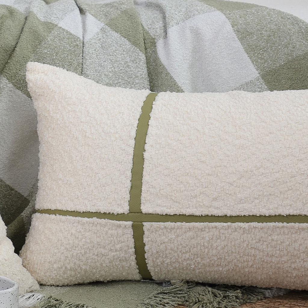 SOGA 30x50cm Cozy Chic Lumbar Pillowcase with Modern Green Stripe