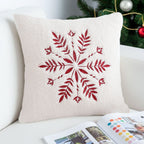 SOGA 45cm Christmas Snowflake Embroidered Faux Fur Throw Pillowcase