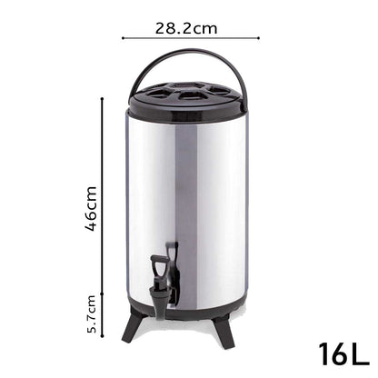 SOGA 2X 16L Portable Insulated Cold/Heat Coffee Tea Beer Barrel Brew Pot With Dispenser