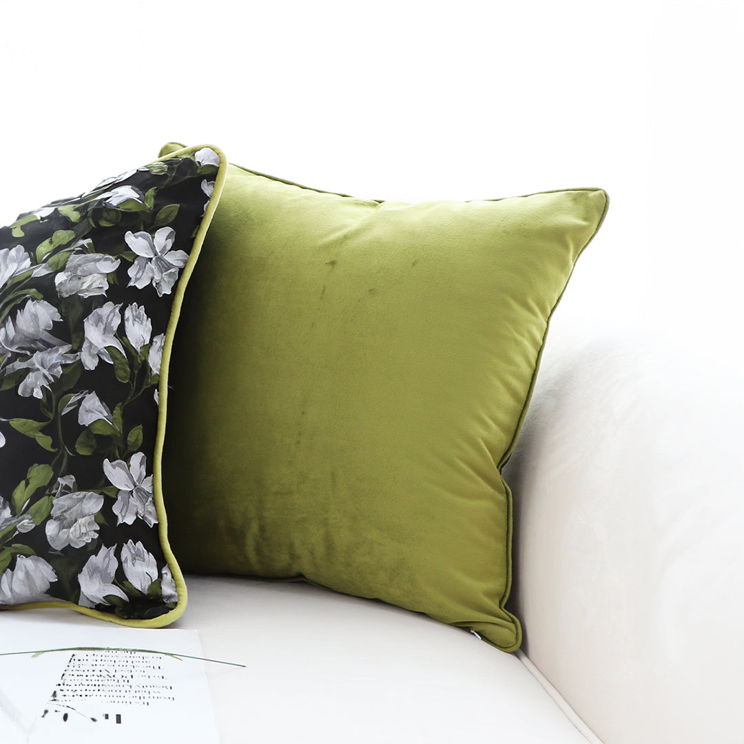SOGA 45cm Olive Green Velvet Pillow Cover