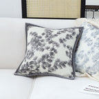 SOGA 45cm Dark Gray Floral Pillowcase