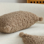 SOGA 2X 30x50cm Sage Green Textured Lumbar Pillow with Tassels