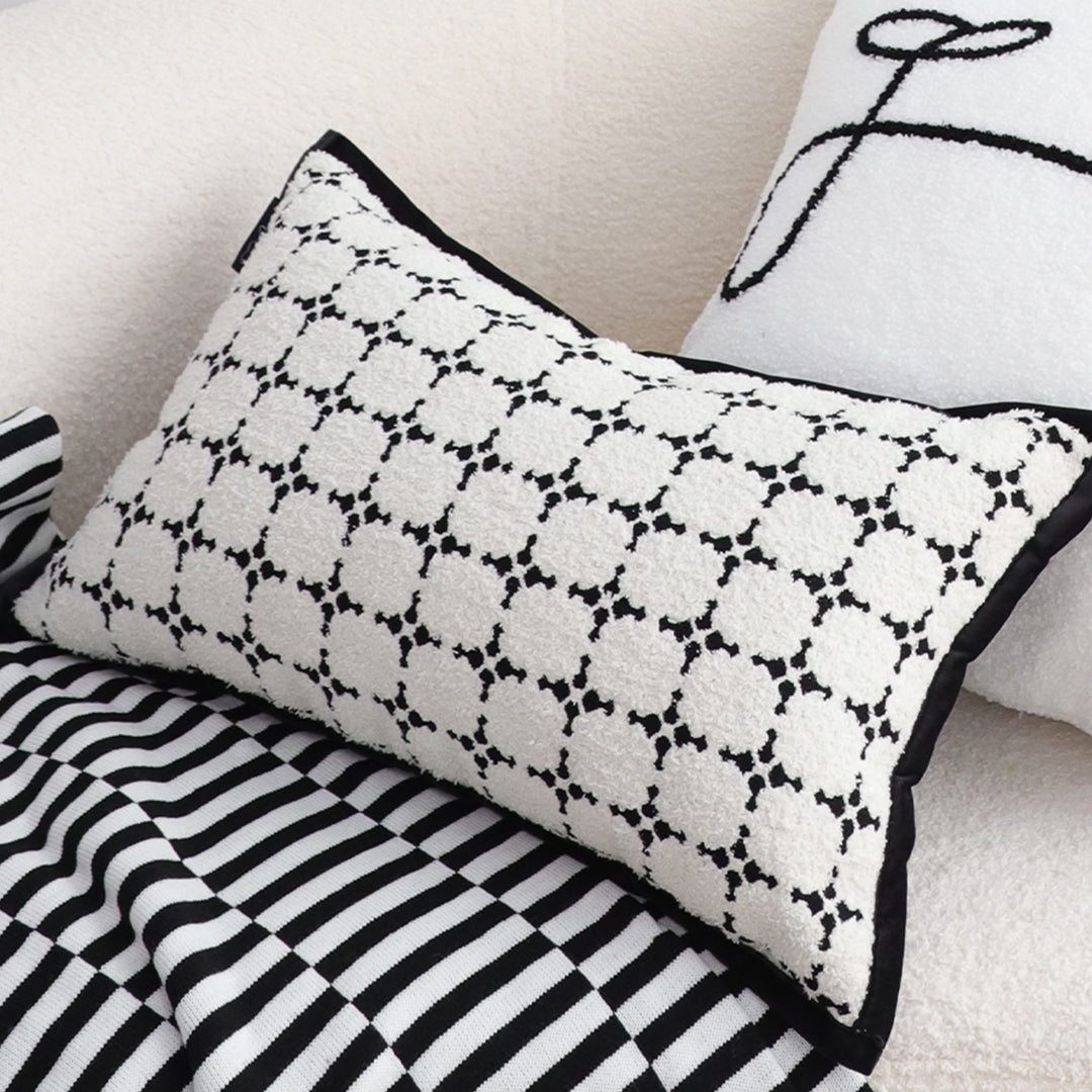 SOGA 30x50cm Rectanngular Nordic Monochrome Pattern Pillowcase