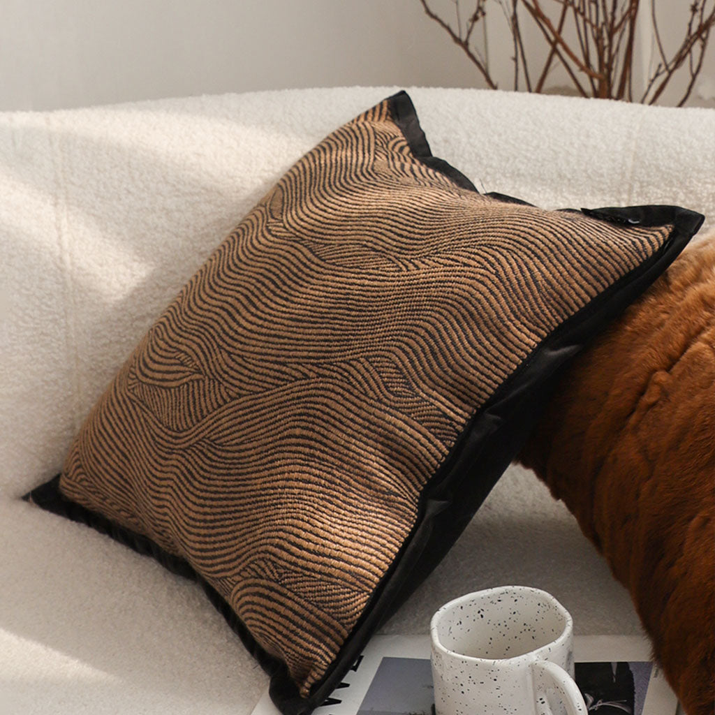 SOGA 45cm Square Textured Wave Pillowcase – Modern Style & Cozy Accent Cover