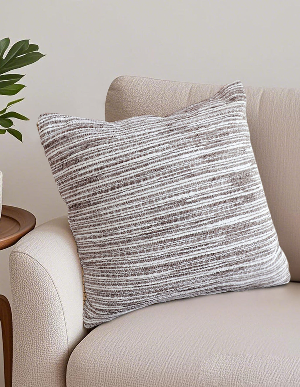 SOGA 2X 45cm Neutral Striped Woven Pillowcase