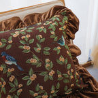 SOGA 45cm “Enchanted Garden” Bird & Floral Ruffled Throw Pillowcase