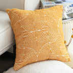 SOGA 45cm Mustard Yellow Geometric Pillowcase