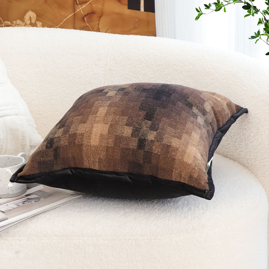 SOGA 45cm Pixelated Comfort Caramel Square Pillowcase