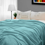 SOGA 2X Throw Blanket Warm Cozy Striped Pattern Thin Flannel Coverlet Fleece Bed Sofa Comforter