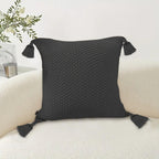 SOGA 50cm Chunky Knit Pillowcase (Charcoal Gray)