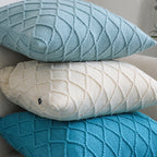 SOGA 45cm Cream Cable Knit Diamond Pattern Pillow Cover