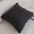 SOGA 45cm Charcoal Grey Cable Knit Pillow Cover