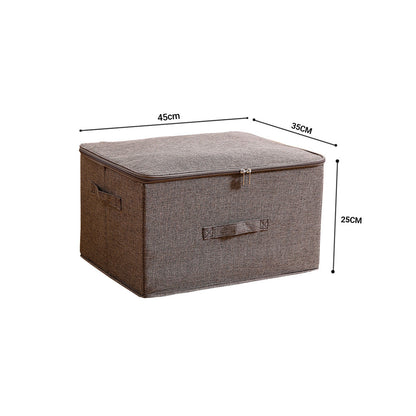 SOGA Coffee Large Portable Double Zipper Storage Box Moisture Proof Clothes Basket Foldable Home Organiser