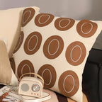 SOGA 45cm Modern Cream Brown Oval Pattern Textured Pillowcase