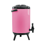 SOGA 3.7 gal Stainless Steel Insulated Milk Tea Barrel Hot and Cold Beverage Dispenser Container with Faucet Pink