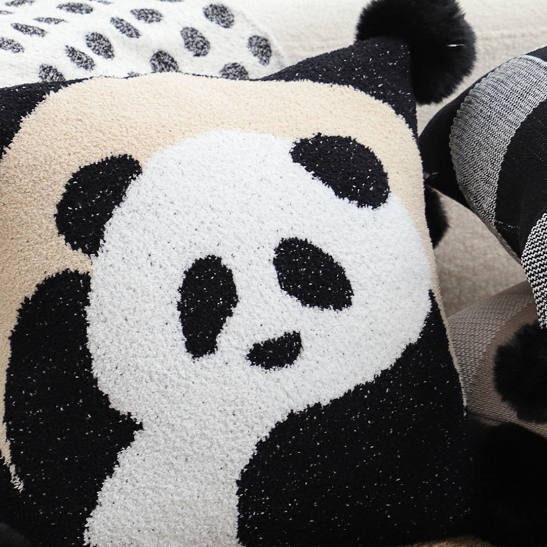 SOGA 45cm Panda Pom-Pom Decorative Pillowcase