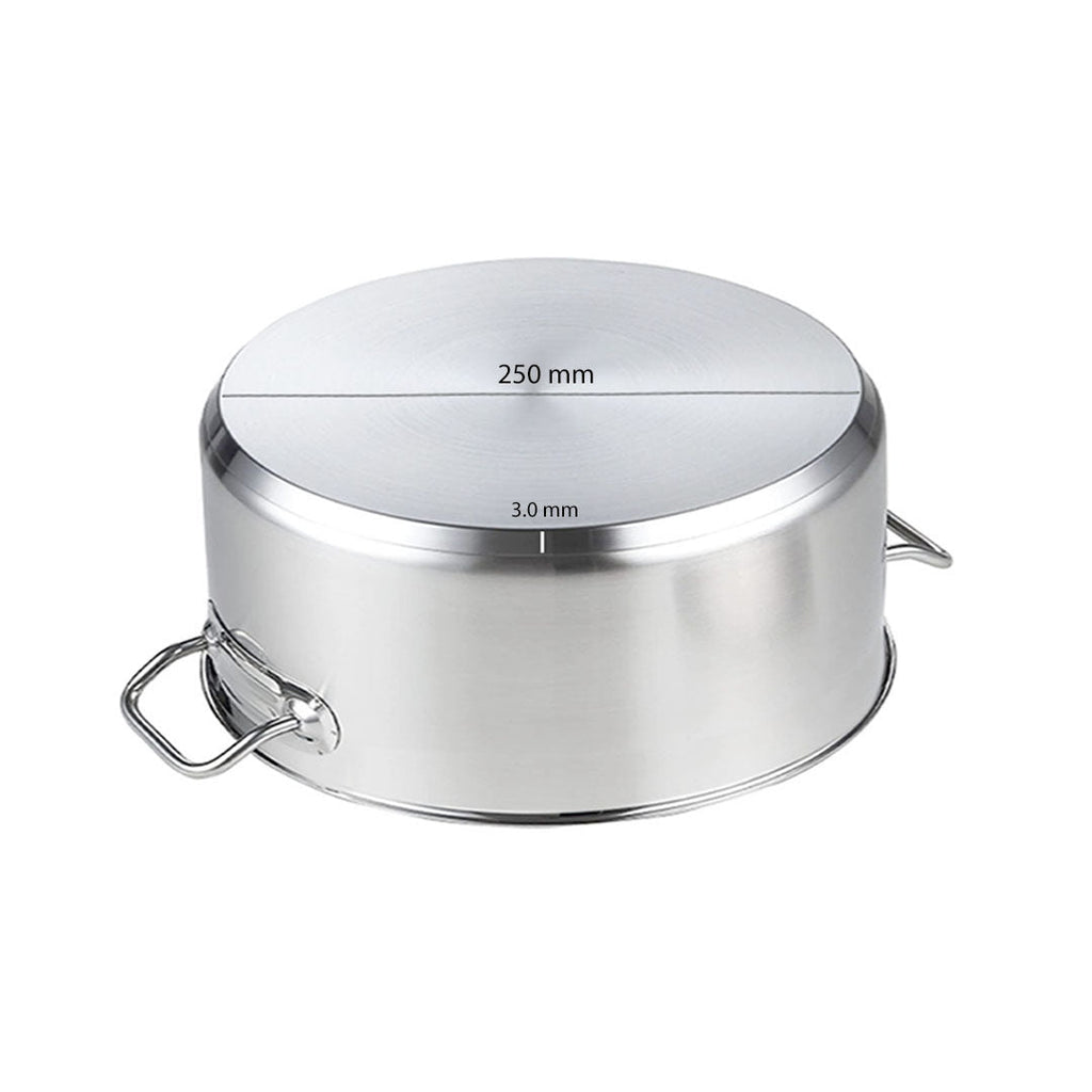 SOGA Stock Pot 9L Top Grade Thick Stainless Steel Stockpot 18/10 Without Lid
