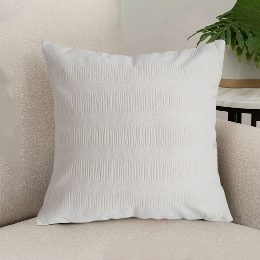 SOGA 45cm Cream Corduroy Polyester Throw Pillow Cover