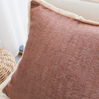 SOGA 2X 45cm Victorian Rose Embroidered Chocolate Pillowcase