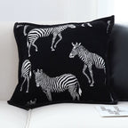 SOGA Set of 2 – 45cm Wildlife Zebra Scene Decorative Pillow Covers, Black & White Cushion Covers