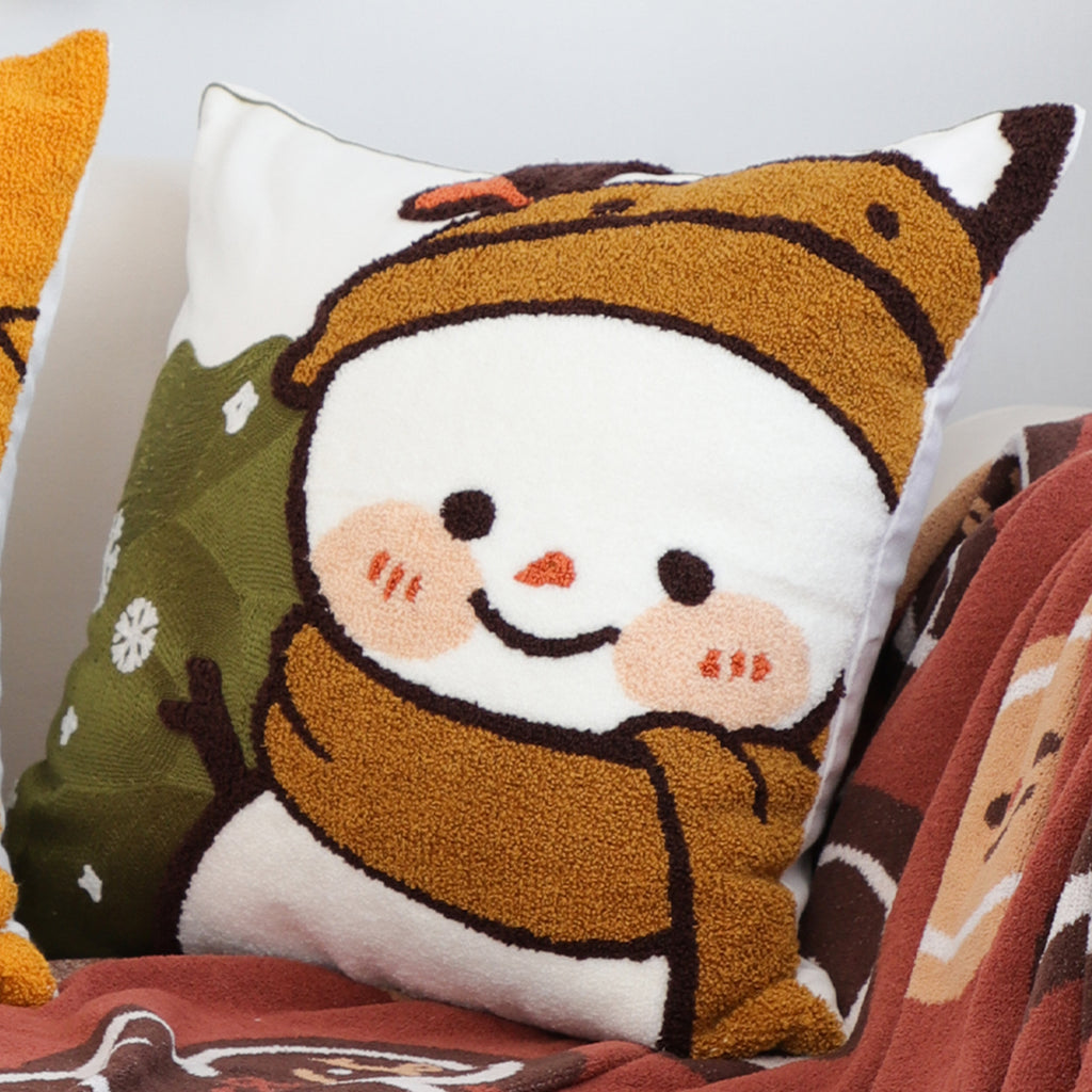 SOGA 2X 45cm Festive Snowman Christmas Decorative Pillowcase