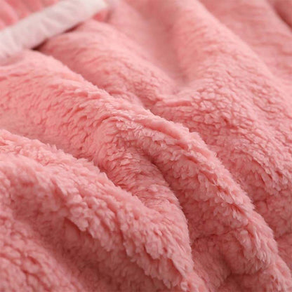 SOGA Throw Blanket Warm Cozy Double Sided Thick Flannel Coverlet Fleece Bed Sofa Comforter Pink