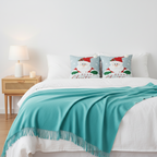 SOGA 4PC Holiday Set – Teal Knit Throw Blanket with Christmas & Light Blue Pom-Pom Pillow Covers