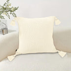 SOGA 50cmTextured Pillowcase (Cream White)