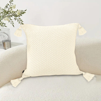 SOGA 50cmTextured Pillowcase (Cream White)