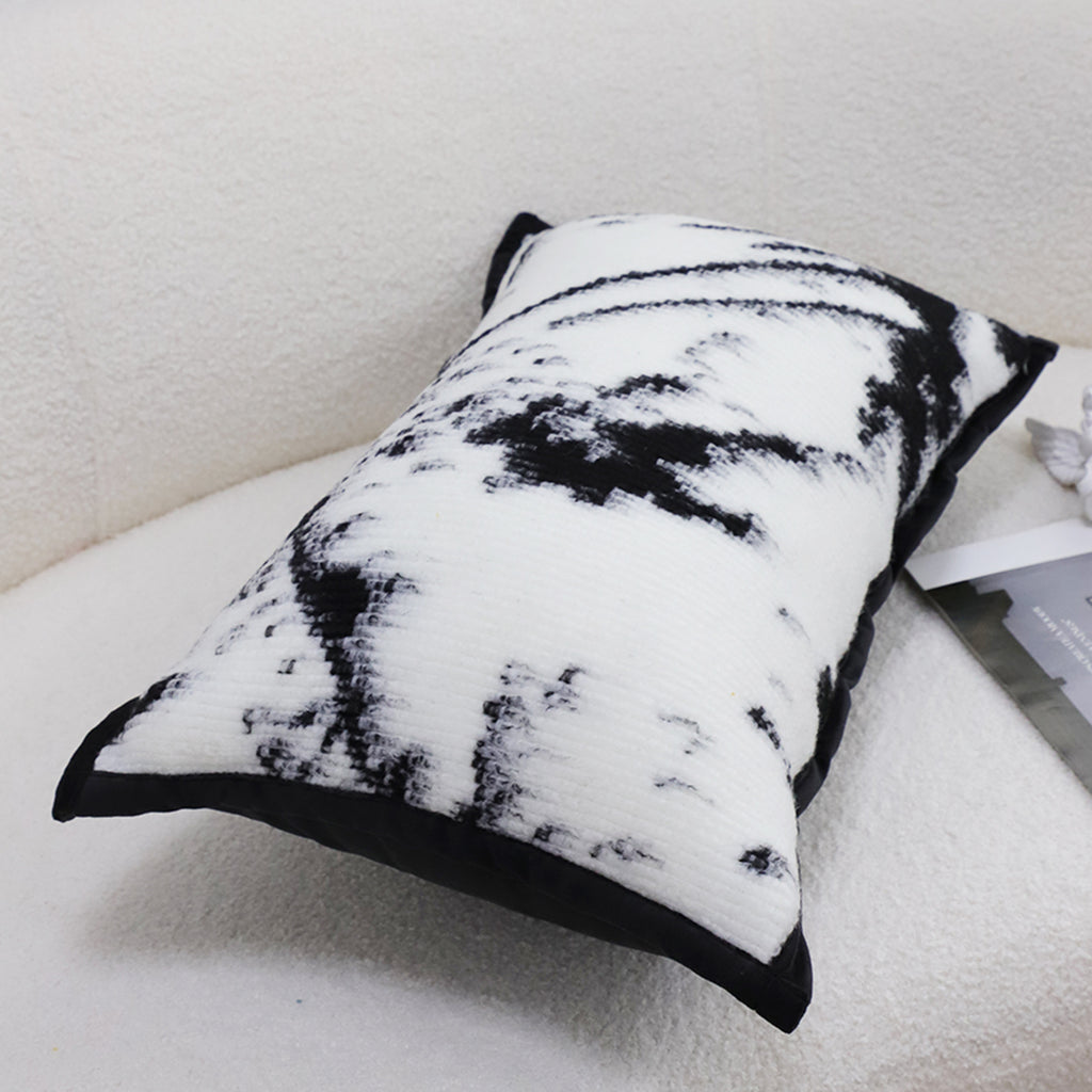 SOGA 2X 30x50cm Black & White Leopard Throw Pillowcase