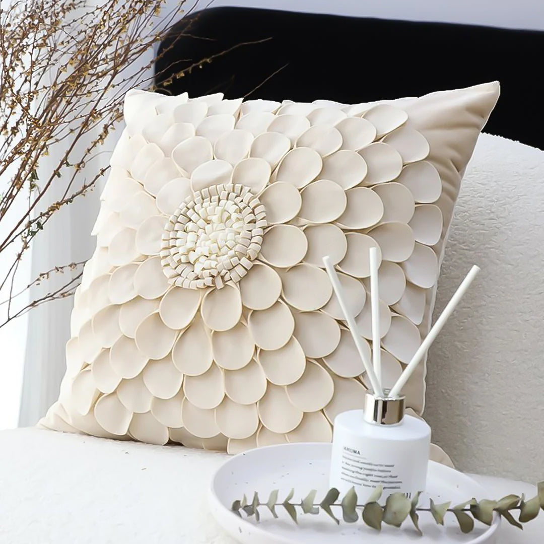 SOGA 45cm ""Luxurious Textured Flower Pillowcase