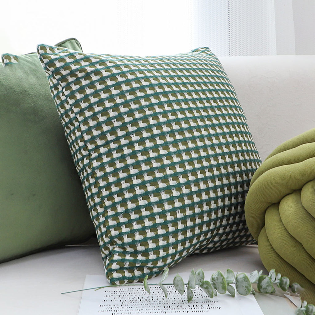 SOGA 45cm Forest Green Geometric Pillow Cover
